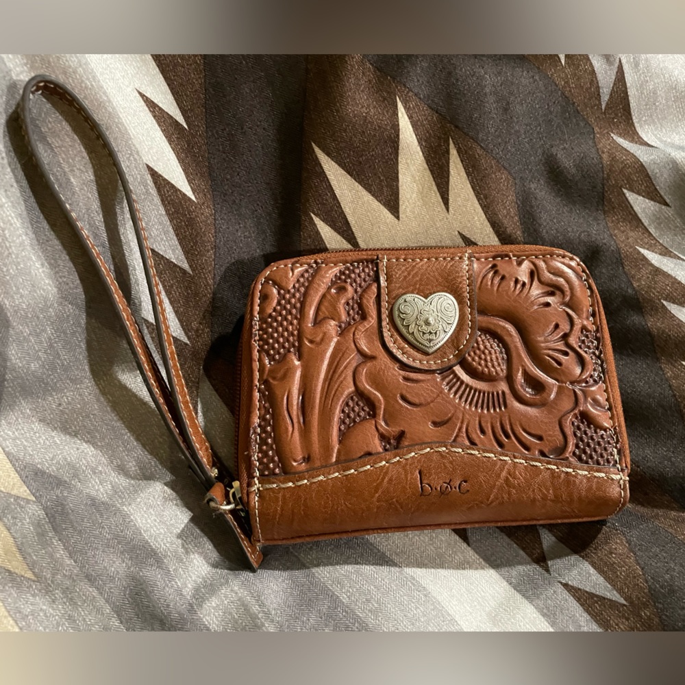 BOC embossed wristlet
